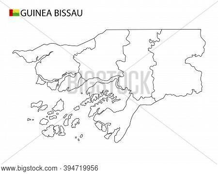 Guinea-bissau Map, Black And White Detailed Outline Regions Of The Country.