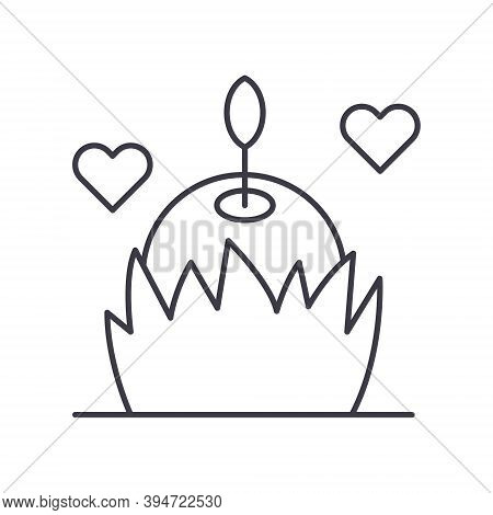 Candle Bar Icon, Linear Isolated Illustration, Thin Line Vector, Web Design Sign, Outline Concept Sy