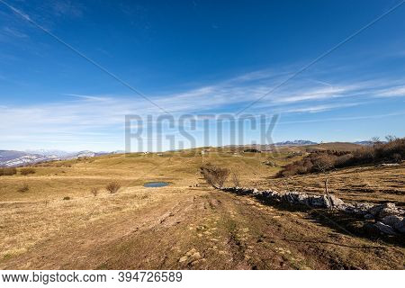 Lessinia Plateau (altopiano Della Lessinia), Regional Natural Park, View From The Mountain Peak Of C