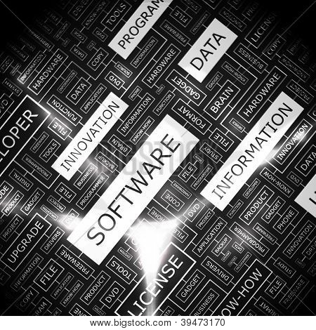 SOFTWARE. Word collage. Vector illustration.