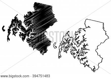 Talbot County, Maryland (u.s. County, United States Of America, Usa, U.s., Us) Map Vector Illustrati
