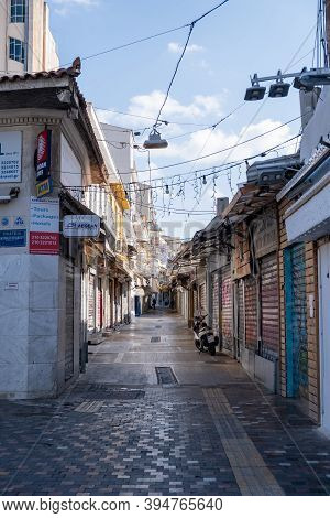 Empty Streets In Athens, Greece City Center, Monastiraki Area