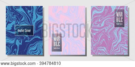 Beautiful Marble Prints, Vector Cover Design Templates. Fluid Marble Stone Texture Iinteriors Fashio