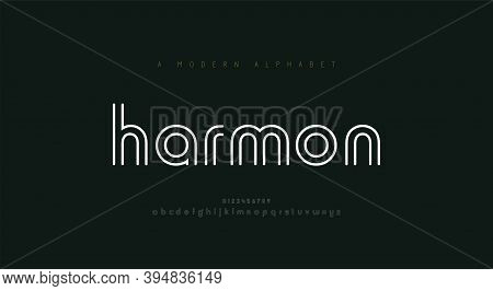 Abstract Thin Line Font Alphabet. Minimal Modern Fashion Fonts And Numbers. Typography Typeface Uppe