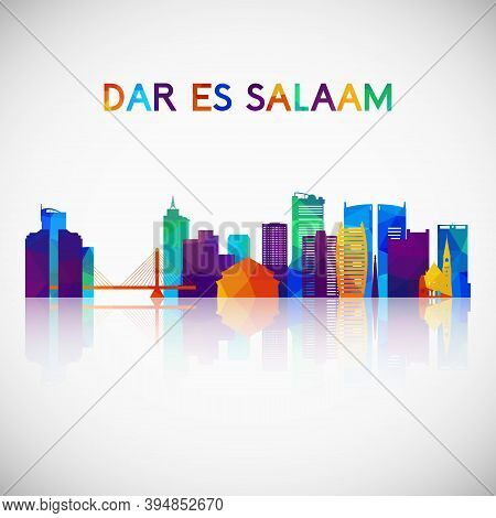 Dar Es Salaam Skyline Silhouette In Colorful Geometric Style. Symbol For Your Design. Vector Illustr