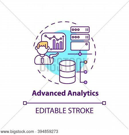 Advanced Analytics Concept Icon. Digital Consulting Component Idea Thin Line Illustration. Increasin