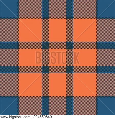 Pixel Background Vector Design. Modern Seamless Pattern Plaid. Square Texture Fabric. Tartan Scottis