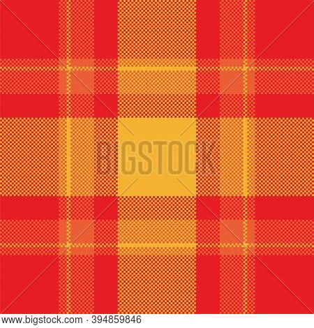 Pixel Background Vector Design. Modern Seamless Pattern Plaid. Square Texture Fabric. Tartan Scottis