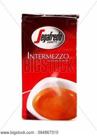 Bucharest, Romania - March 20, 2016. Segafredo Zanetti Intermezzo, Ground Coffee Pack. Segafredo Zan
