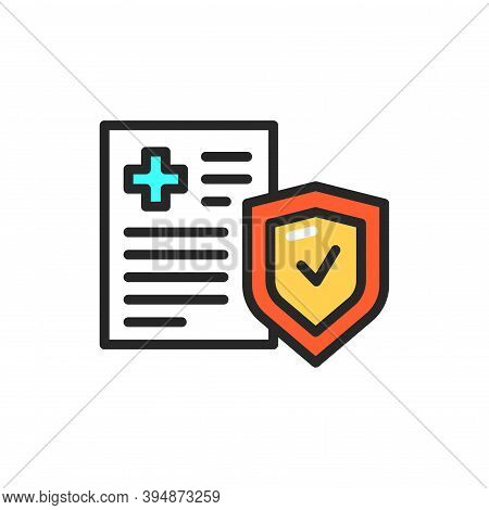 Health Insurance Color Line Icon. Isolated Vector Element.