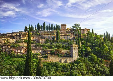 Spello Medieval Village Skyline. Perugia, Umbria, Italy, Europe.