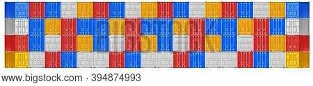 A High Quality Image Of 10ft Shipping Containers On A White Background With Clipping Path. Set Ten F
