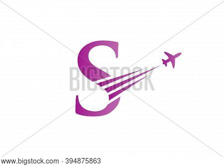 Modern S Letter Travel Logo Design Concept Vector. S Travel Logo