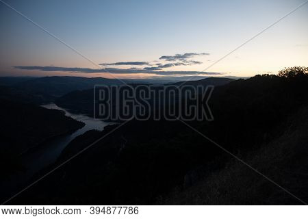 Sunset View From Miradouro De Ujo In Vale Do Tua