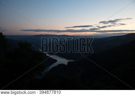 Sunset View From Miradouro De Ujo In Vale Do Tua