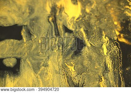 Black And Yellow Pigments Difusion Into Each Other Abstract Colorful Vivid Background