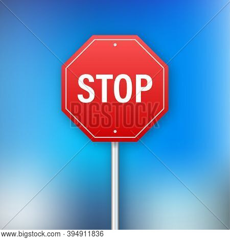 Stop Sign For Banner Design. Information Sign. Vector Stock Illustration.