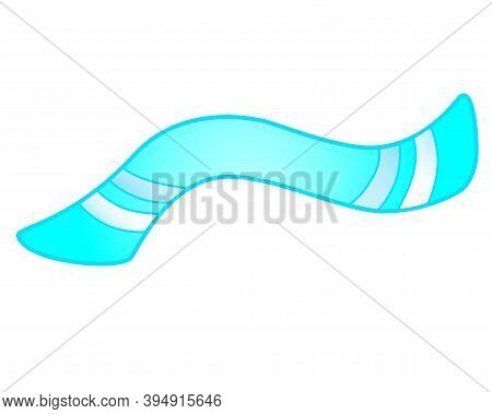 Scarf. Blue And White Warm Winter Scarf - Vector Full Color Picture. Children's Cute Picture With A 