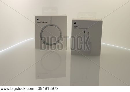 Frankfurt, Germany - November 13th 2020: A German Photographer Bought The New Iphone 12 Pro Max With