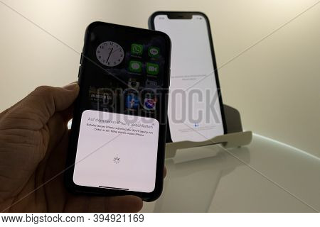 Frankfurt, Germany - November 13th 2020: A German Photographer Bought The New Iphone 12 Pro Max With