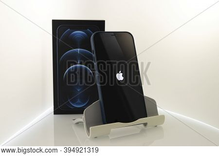 Frankfurt, Germany - November 13th 2020: A German Photographer Bought The New Iphone 12 Pro Max With