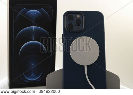 Frankfurt, Germany - November 13th 2020: A German Photographer Bought The New Iphone 12 Pro Max With