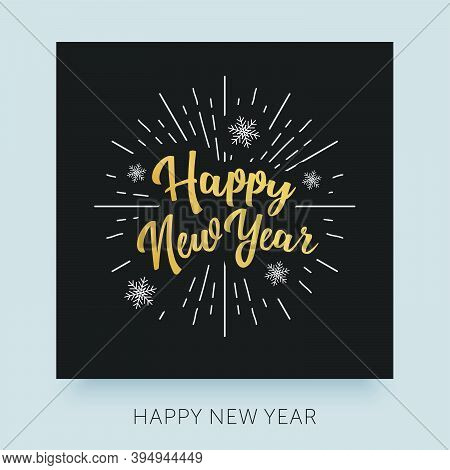 Happy New Year Typography Lettering. Cretaive Greeting Card Design Concept For Print.