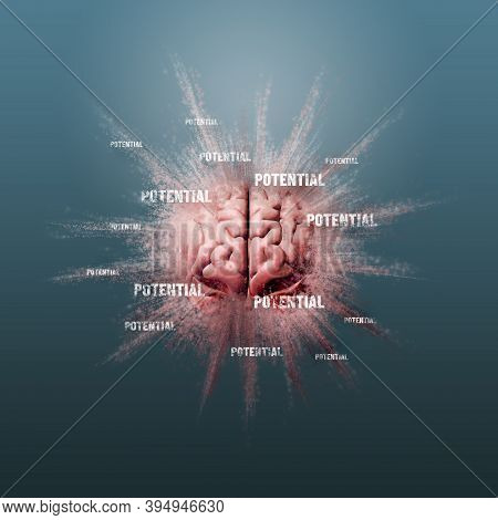 Use Your Potential Is In Your Mind - Personal Development, Mentoring And Motivational Concept. Human
