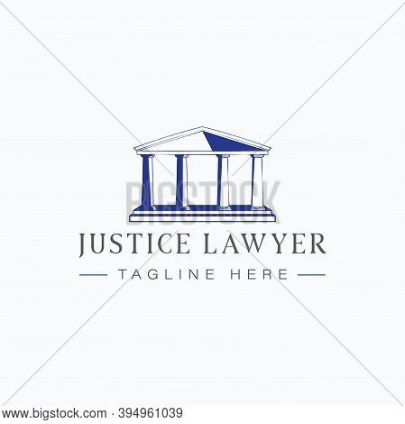 Rome Column Pillar Building For Law And Finance Symbol