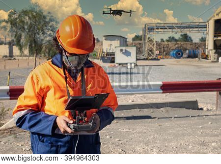 industrial drone pilot mapping  at a diamond mine in Botswana 