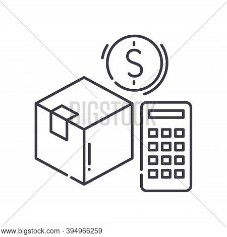 Shiping Cost Icon, Linear Isolated Illustration, Thin Line Vector, Web Design Sign, Outline Concept 