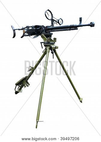 Stary pistolet maszynowy Armii Radzieckiej na białym tle
