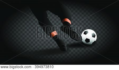 Vector Soccer Player Kicking Ball On Transparent Background