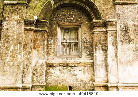 Shan Style Temple Old Windows In Wat Papoa , Chiangmai Thailand