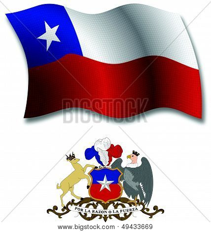 Chile Textured Wavy Flag Vector