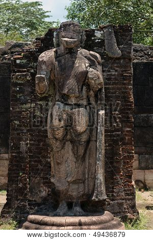 Statue In Ancient Temple, Polonnaruwa, Sri Lanka.