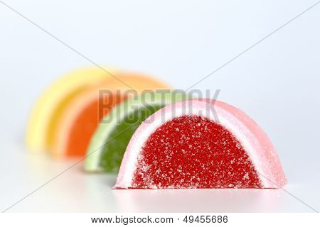 Colorful fruit jelly candies