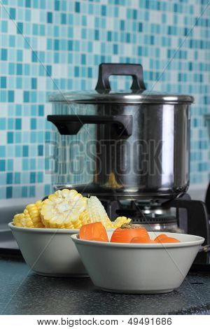Carrot And Corn Vegeteble Material