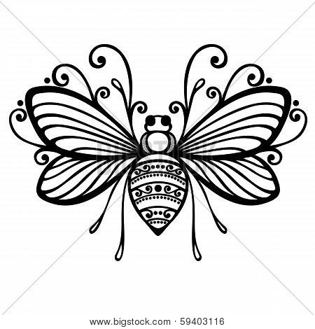 Vector Beautiful Bee, Exotic Insect