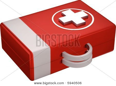 Red first aid kit