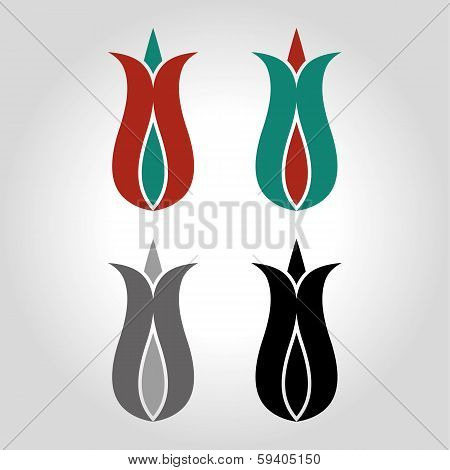 tulip logo, icon and symbol vector illustration