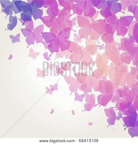 Abstract Background With Purple Butterflies