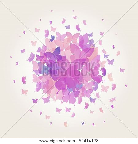Abstract Background With Purple Butterflies