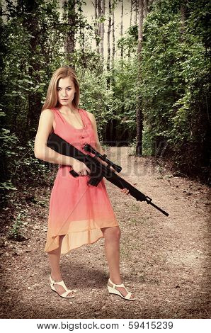 Woman With Assault Rifle