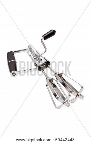 Old Eggbeater Isolated On White Background