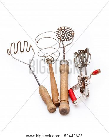 Kitchen Utensils Isolated On White Background