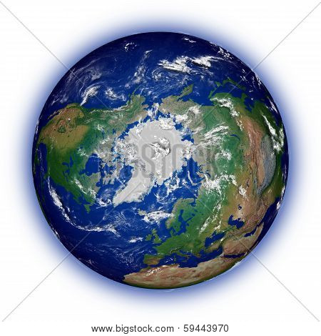 Northern Hemisphere On White