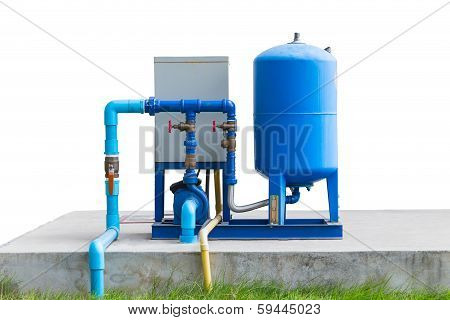 Water Pump System On Concrete Floor