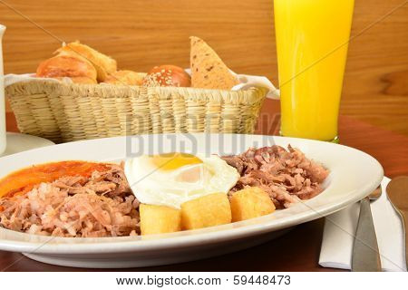 Colombian cuisine. bandeja paisa Close up.