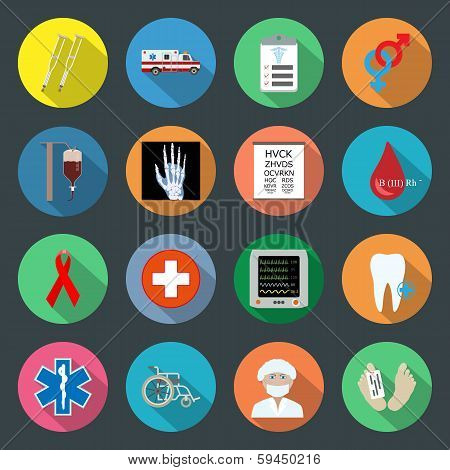 Medicine flat icons set 2